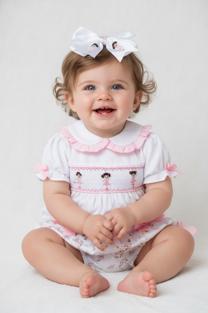 Ocean Baby Girls Ballerina Smocked Buster Suit Set (NB-3Yrs)
