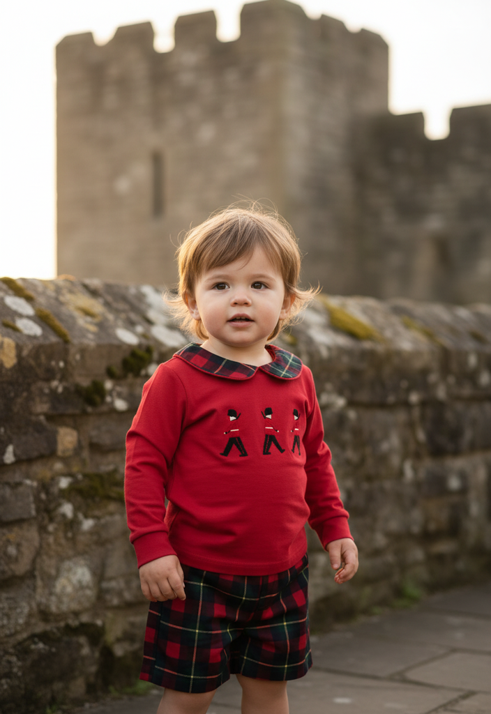 Ocean Baby Boys Trio Plaid Knitted Jumper & Shorts Set (3M-6Yrs)