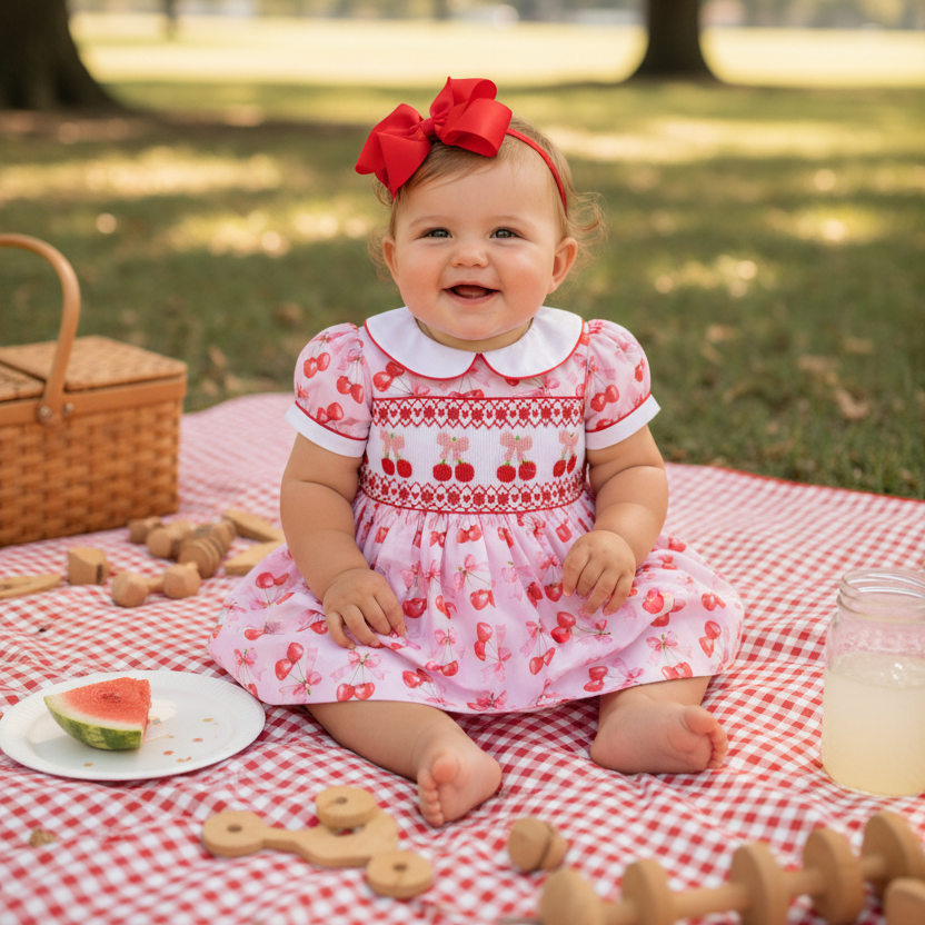 baby girl summer dress cute cherry baby dress