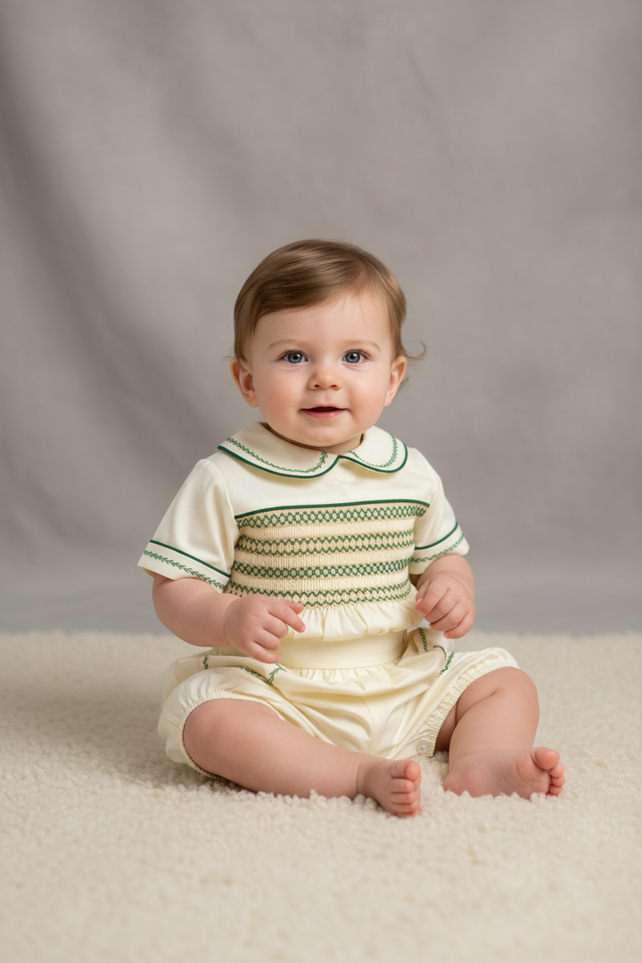Ocean Baby Boy's Opaline & Pine Sateen Buster Suit (NB-3Yrs)