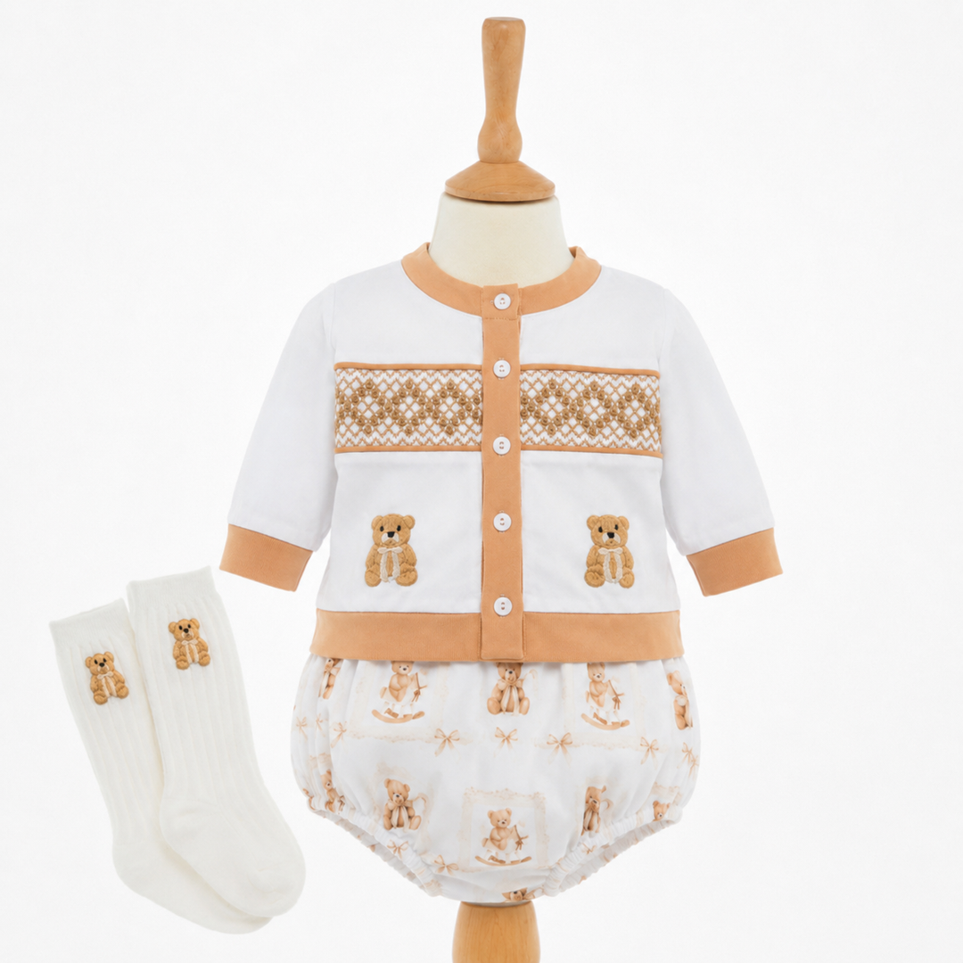 smocked luxury baby boys suit set