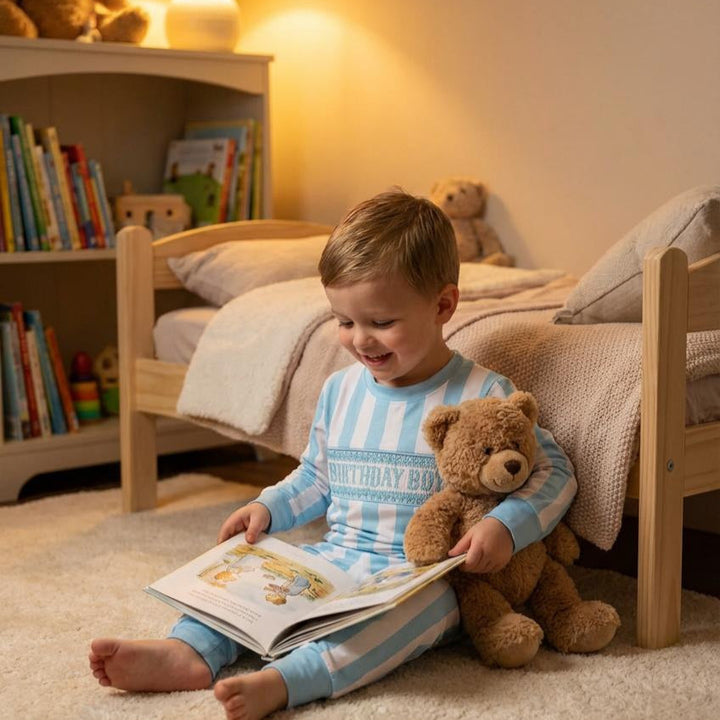 Smocked Birthday Boy Pj's (9M-5Yrs) Blue/White
