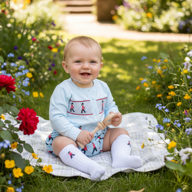 Ocean Baby Smocked Soldier Cardigan & Pants Outfit (NB-3Yrs)