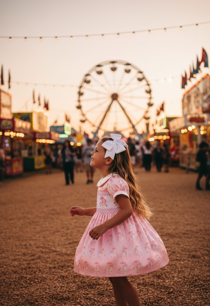 Ocean Baby Smocked Pink Carousel Petticoat Layered Dress (NB-4YRS)