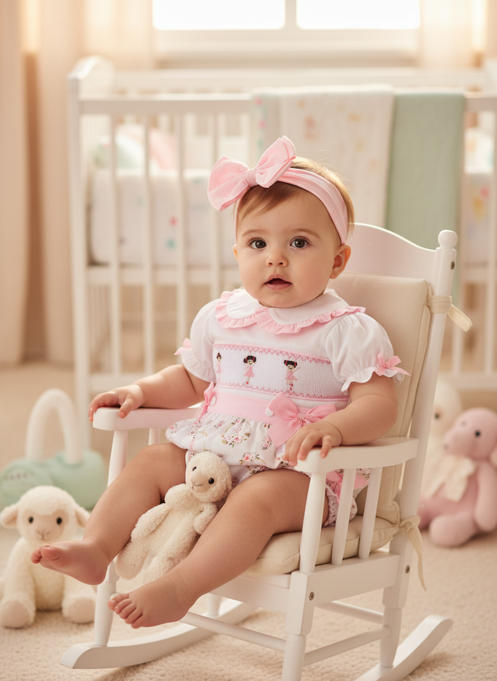 Ocean Baby Girls Ballerina Smocked Buster Suit Set (NB-3Yrs)