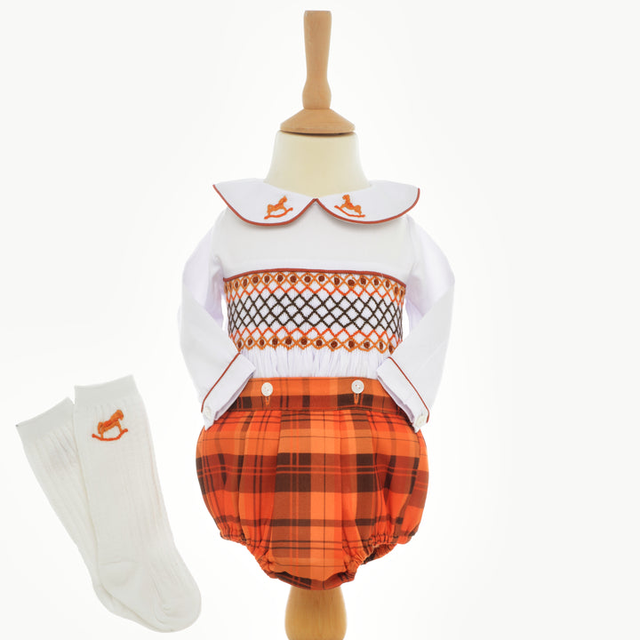 Ocean Baby Boys Autumn Smocked Buster Suit Set (NB-3Yrs)