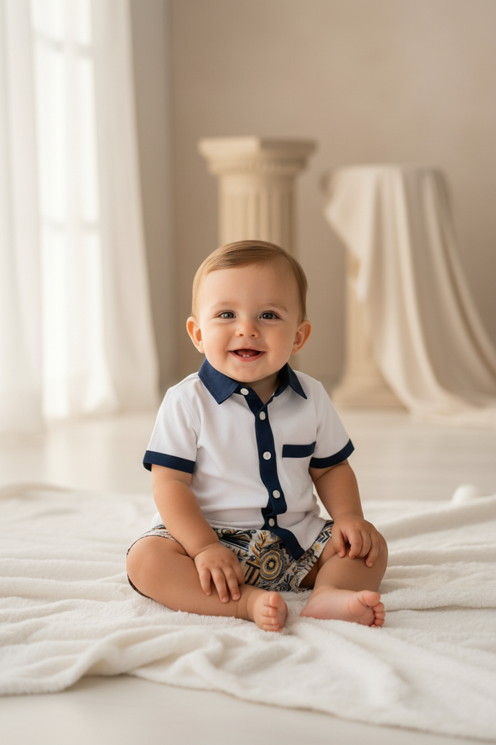 Ocean Baby Boys Grecian Shorts Set  (2Yrs-10Yrs)