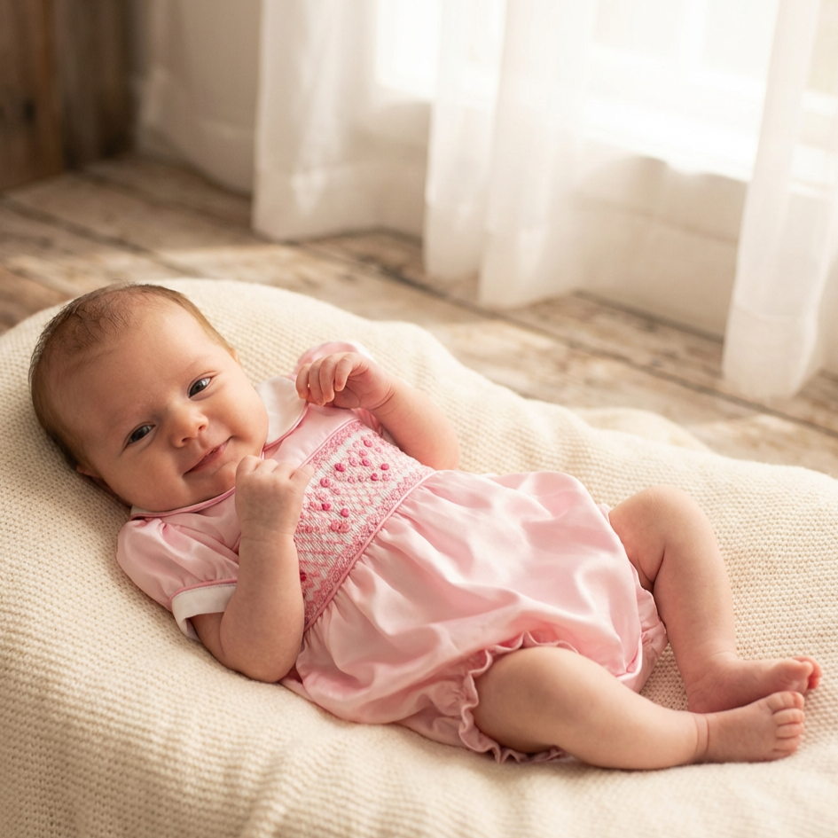 Ocean Baby Girls Rose Lux Bubble Suit (NB-3Yrs)