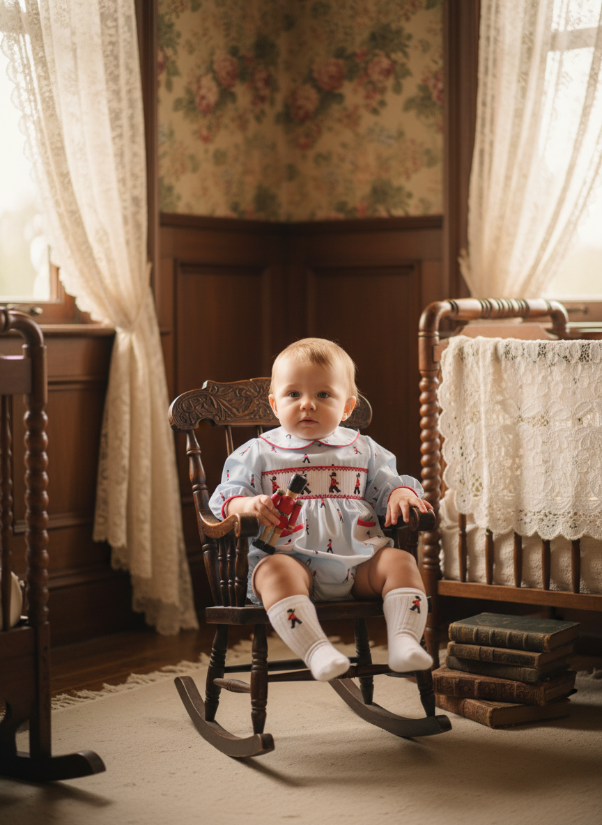 Ocean Baby Boys London Soldier Smocked Bubble Suit Set (NB-2Yrs)