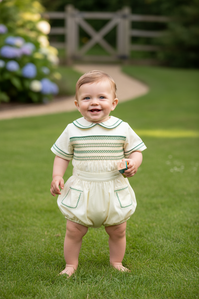 Ocean Baby Boy's Opaline & Pine Sateen Buster Suit (NB-3Yrs)