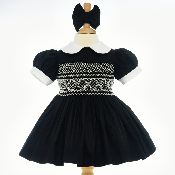 Ocean Baby Girls Liquorice Sateen Smocked Petticoat Layered Dress - (3M-10Yrs)