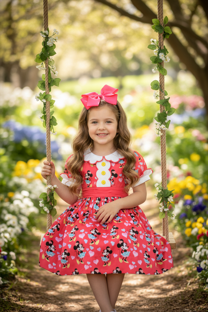 Ocean Baby Girls Classic Pink Minnie Petticoat Layered Dress (6M-12Yrs)