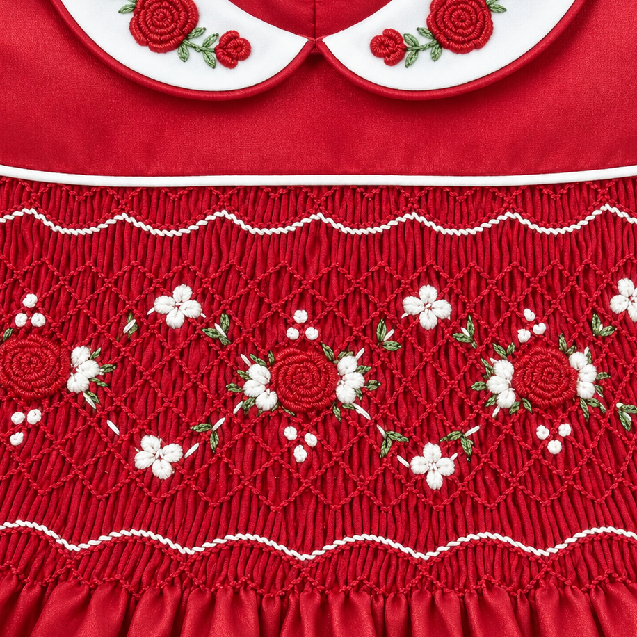 Ocean Baby Girls 'Scarlet Frost' Smocked Petticoat Layered Dress (NB-10Yrs)