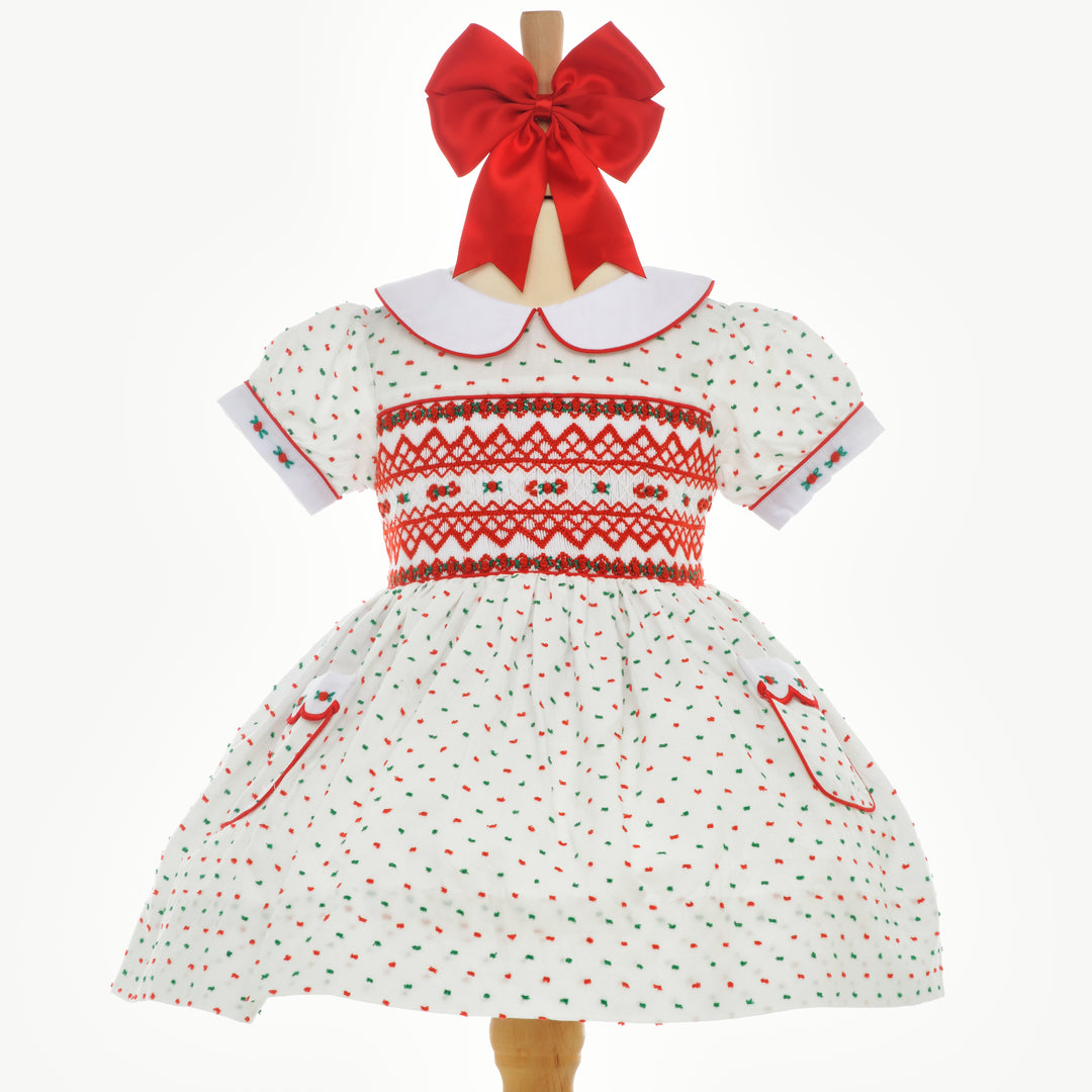 Ocean Baby Girls Swiss Dot Smocked Petticoat Layered Dress (NB-10Yrs)