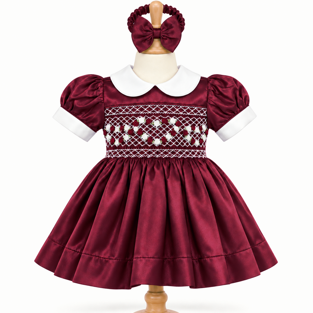 Ocean Baby Girls 'Morello Cherry' Smocked Petticoat Layered Dress - (NB-10Yrs)