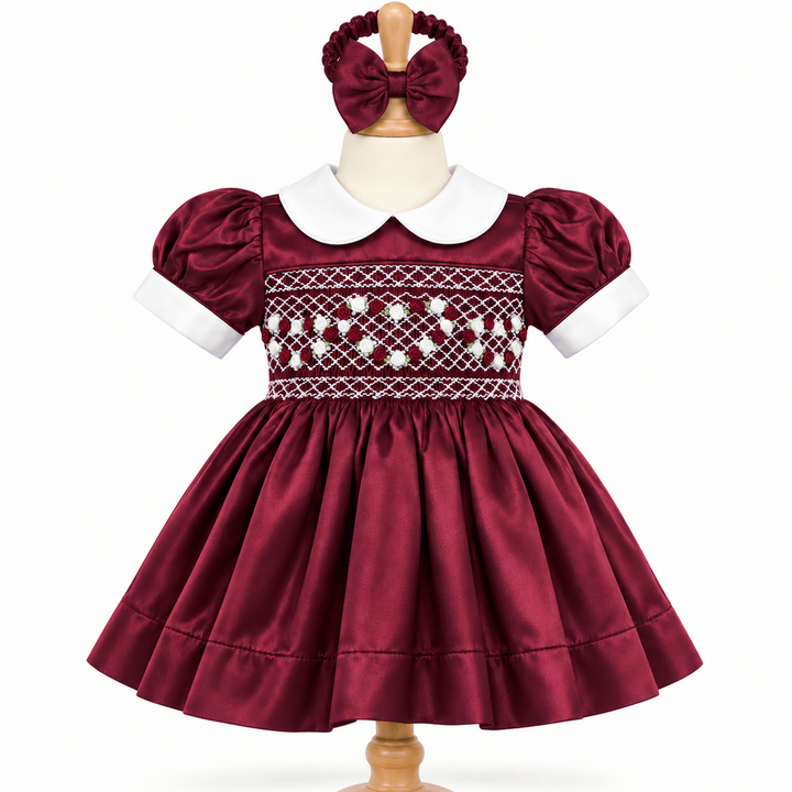 Ocean Baby Girls 'Morello Cherry' Smocked Petticoat Layered Dress - (NB-10Yrs)