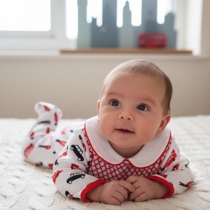 Ocean Baby Boys Soldier & London Themed Smocked Sleepsuit & Bib Set (NB-12M)