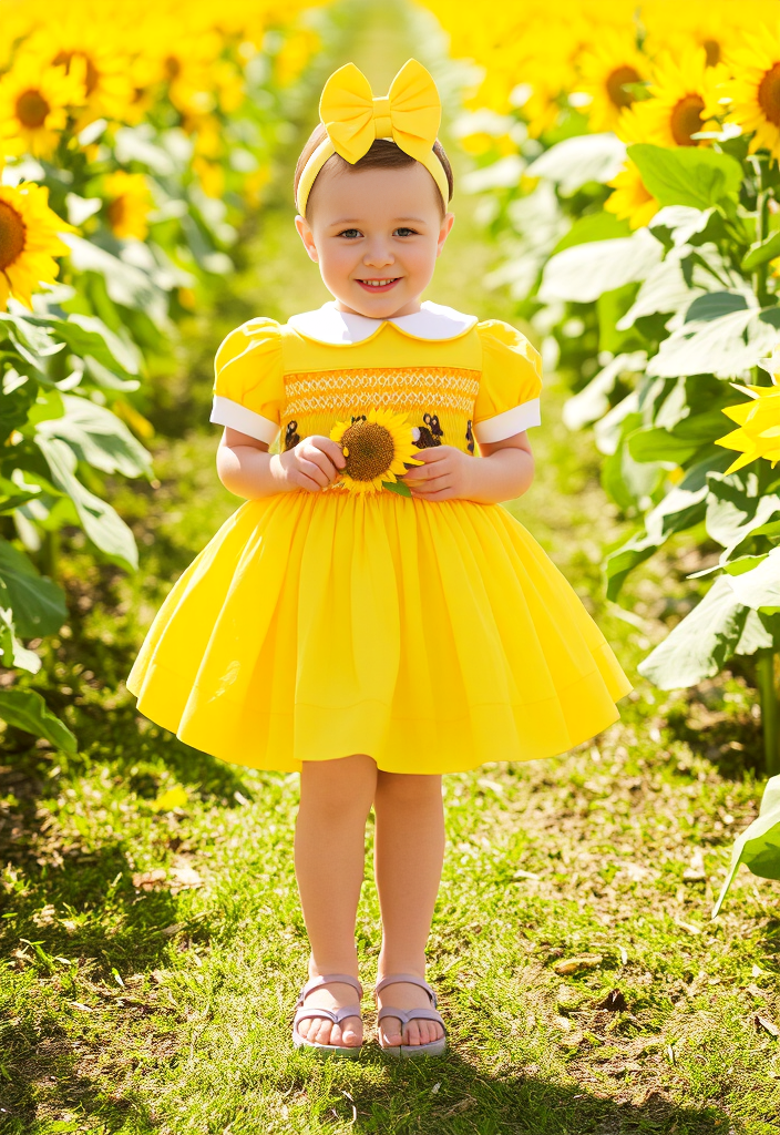 Ocean Baby Girls Sunshine Bunny Smocked Petticoat Layered Dress - (NB-8Yrs)