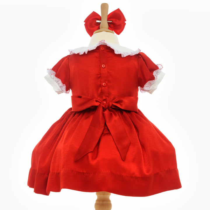 Ocean Baby Girls Exclusive Ruby Swan Lux Collection Satin Smocked Petticoat Layered Dress (NB-10Yrs)