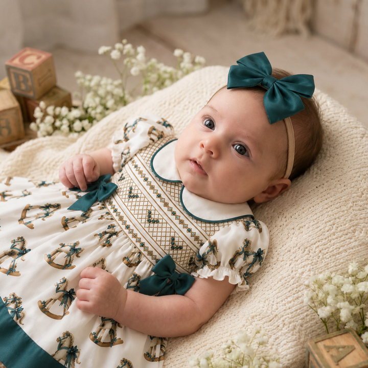 Ocean Baby 'My Little Rocking Horse Dreams' Smocked Dress (NB-6Y)
