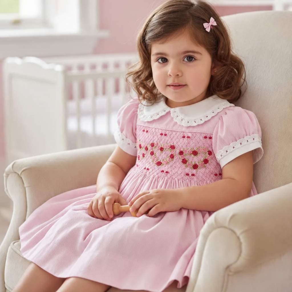 Ocean Baby Girls 'Rose Sugar Swirl' Smocked Petticoat Layered Dress (NB-10Yrs)