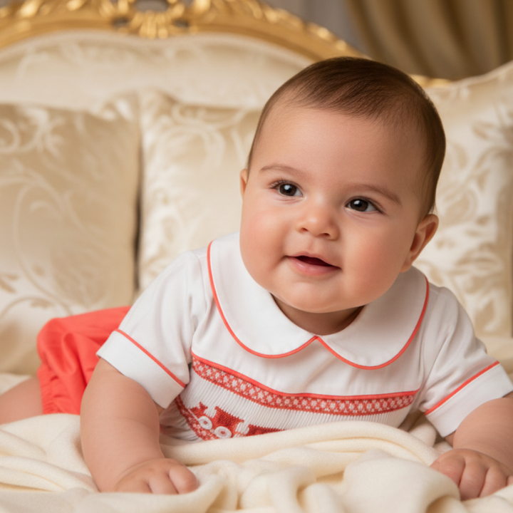 luxury handmade baby boys clothing orange baby wear