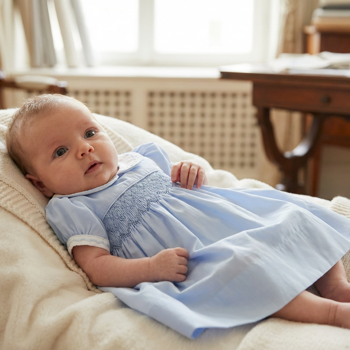 smocked cotton baby dress 