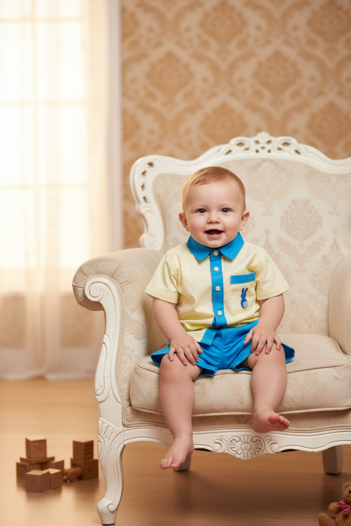 Ocean Baby Boys Bunny Shorts Set  (2Yrs-8Yrs)