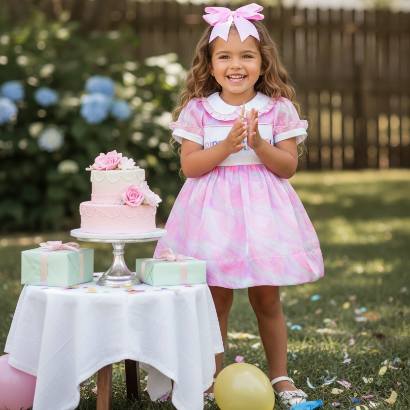 Ocean Baby Birthday Girl Smocked Petticoat Layered Dress - (9M-10Yrs)