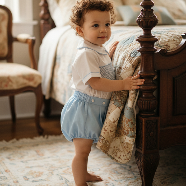 traditional baby boys luxury outfit blue set 