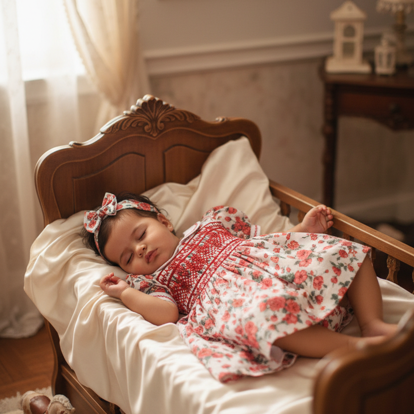 Ocean Baby Girls Floral Smocked Front & Back Petticoat Layered Dress (NB-8Yrs)