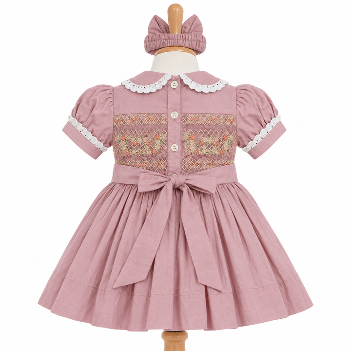 Ocean Baby Girls 'Mulberry Make-Up' Sateen Smocked Petticoat Layered Dress - (NB-10Yrs)