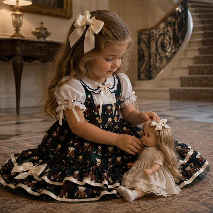 girls pinafore luxury dress