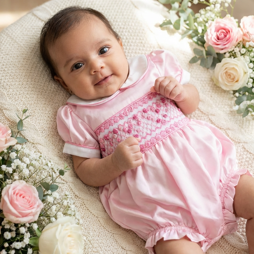 Ocean Baby Girls Rose Lux Bubble Suit (NB-3Yrs)