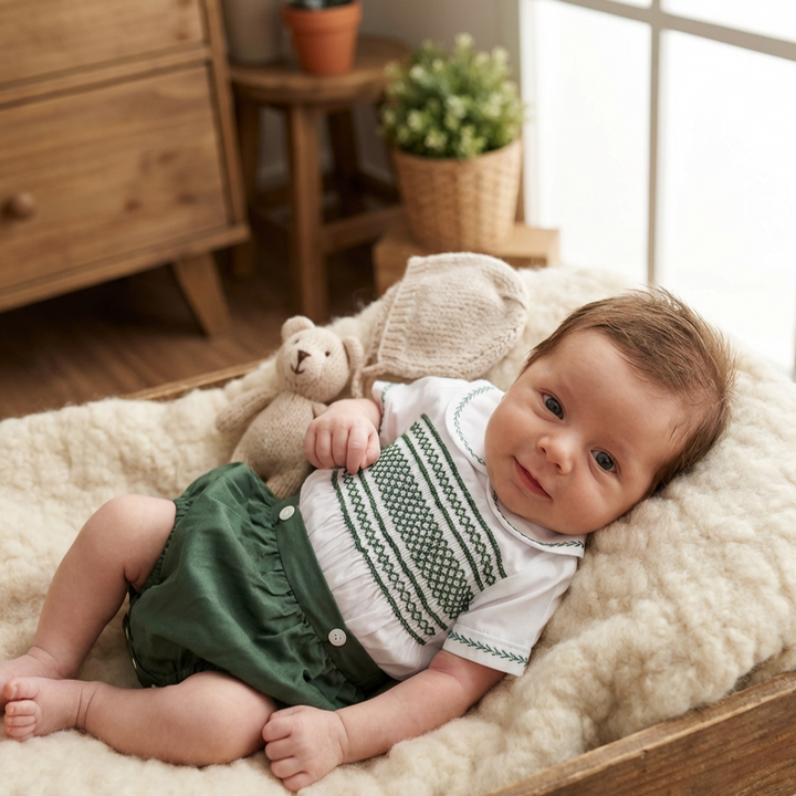 Ocean Baby Sateen Emerald Buster Suit (NB-3Yrs)