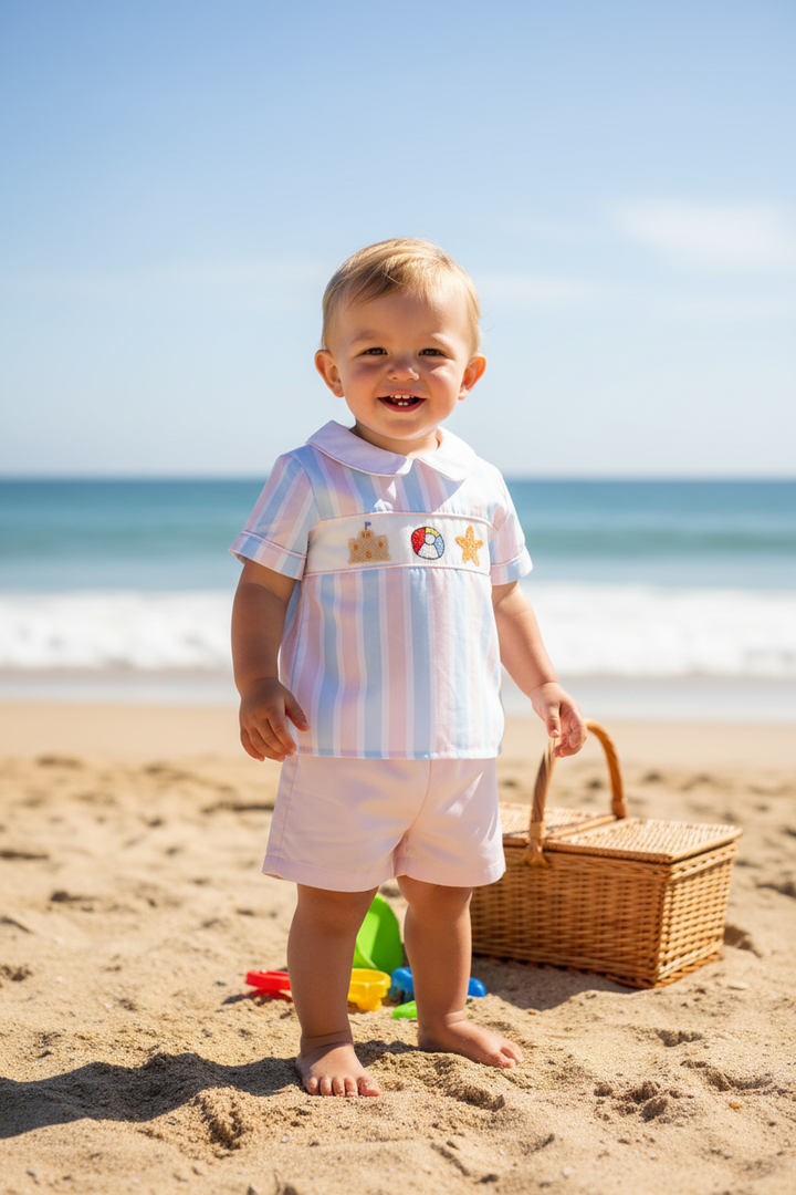 Ocean Baby Two Piece Smocked Seaside Set (3M-6Yrs)
