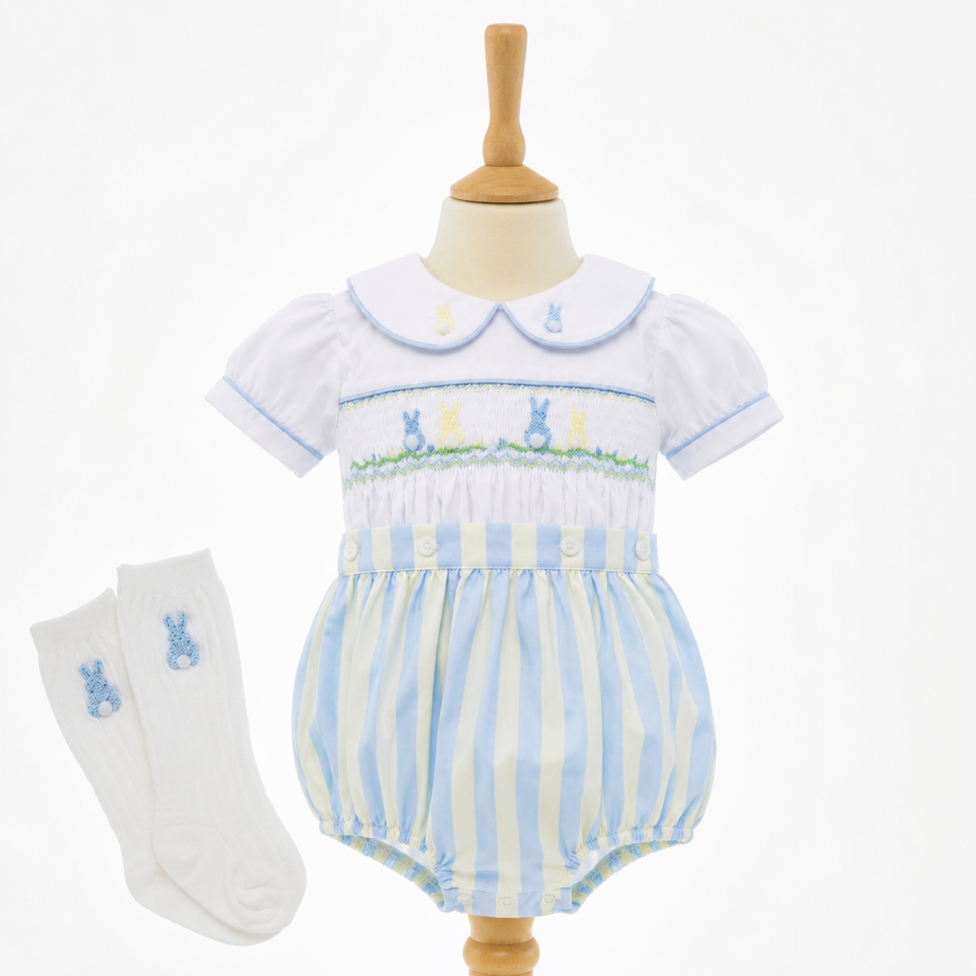 Ocean Baby 'My Little Blueberry Lemon Pie' Bunny Smocked Outfit Set (NB-3Yrs)