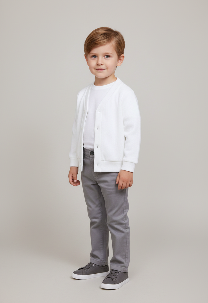 Ocean Baby Boys Cardigan White (NB-4Yrs)