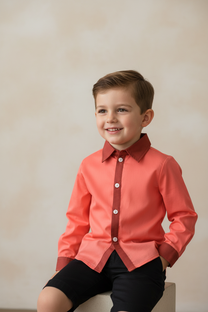 Ocean Baby Boys Terracotta Cotton Shirt  (18M-14Yrs)