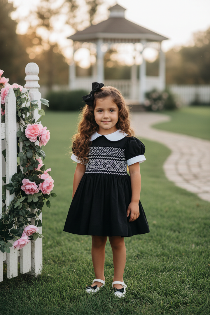 Ocean Baby Girls Liquorice Sateen Smocked Petticoat Layered Dress - (3M-10Yrs)