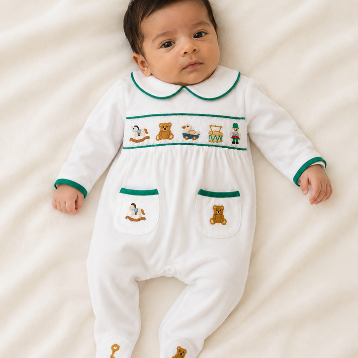 baby boys smocked onesie smocked baby clothes