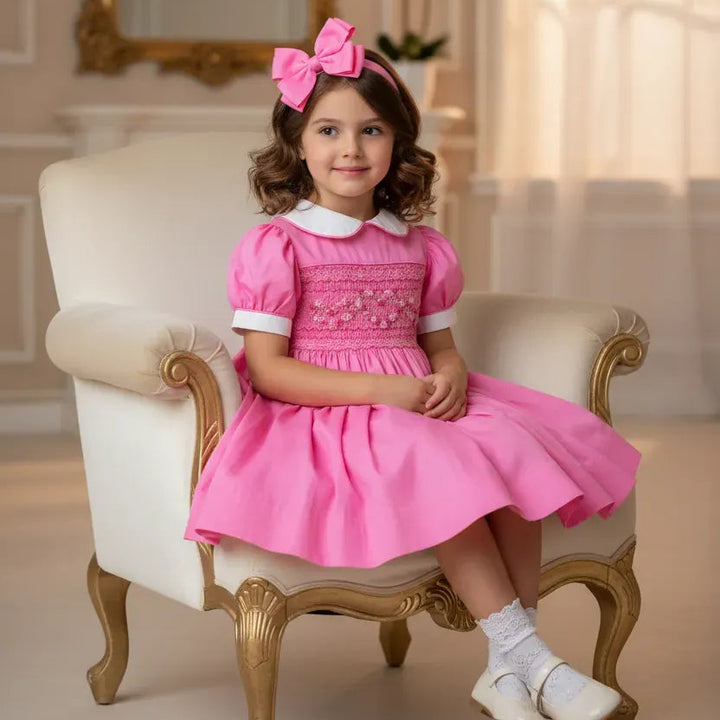Ocean Baby Rosa Pink Heart Sateen Dress (NB-8Yrs)