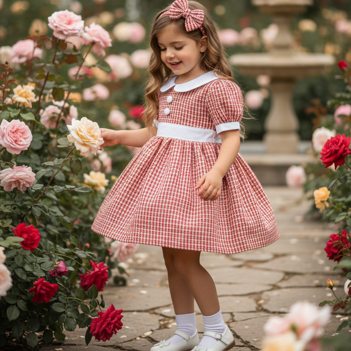 Ocean Baby Girls Classic Red Tweed Petticoat Layered Dress (12M-12Yrs)
