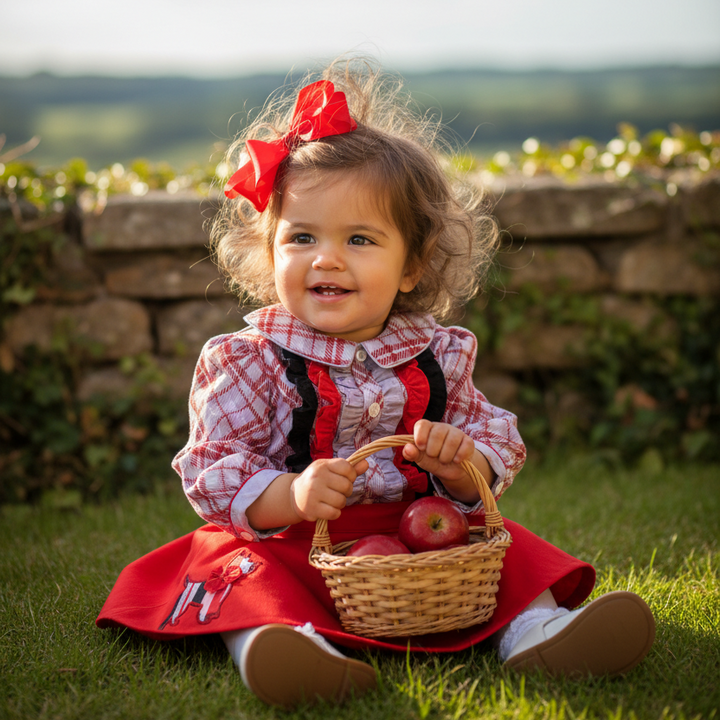 Ocean Baby Girls Red & Grey Scottie Dog Skirt Set (12M-14Yrs)