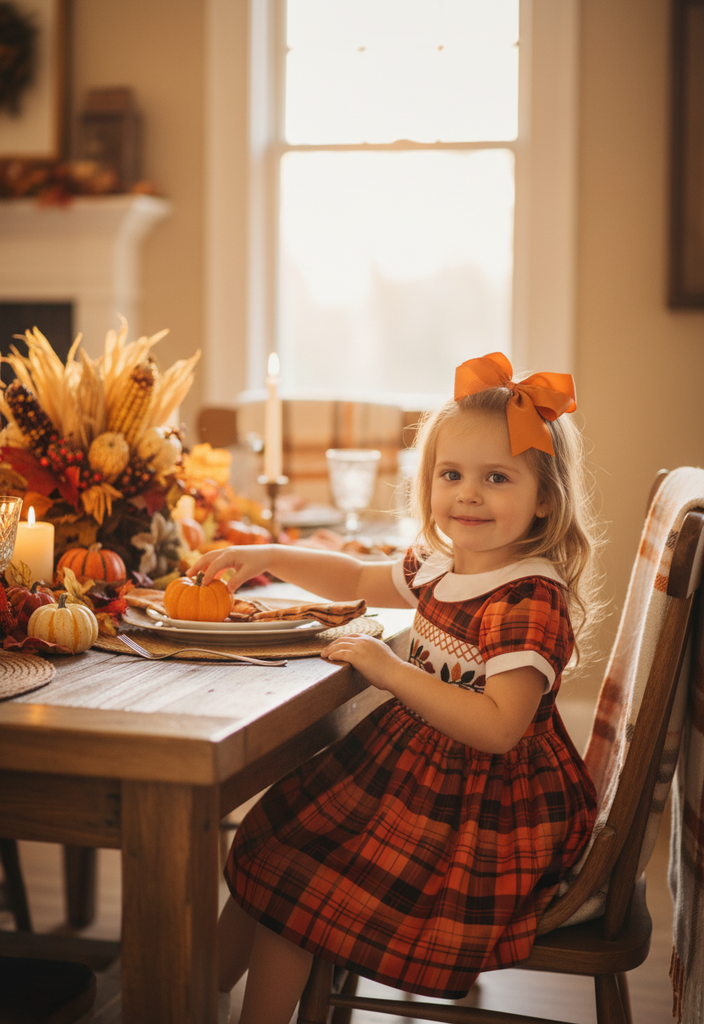 Ocean Baby Girls Smocked Autumn Leaves Petticoat Layered Dress - (3M-10Yrs)