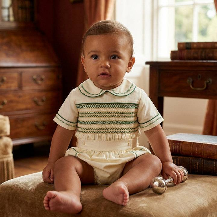 Ocean Baby Boy's Opaline & Pine Sateen Buster Suit (NB-3Yrs)