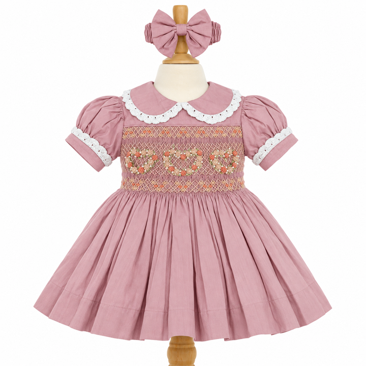 Ocean Baby Girls 'Mulberry Make-Up' Sateen Smocked Petticoat Layered Dress - (NB-10Yrs)