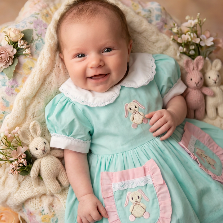 Ocean Baby 'My Little Mint Macaroon' Bunny Petticoat Layered Dress - (NB-12Yrs)