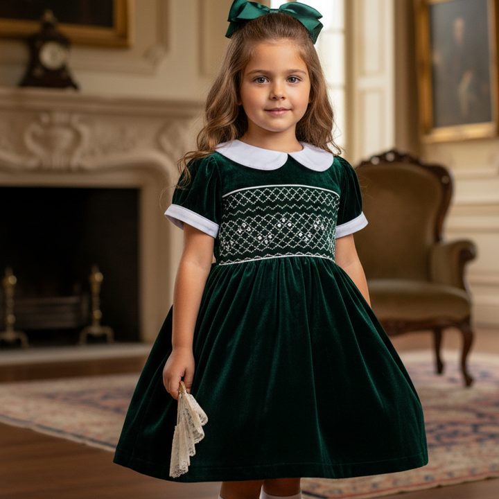 luxury smocked baby dress green smocked dress
