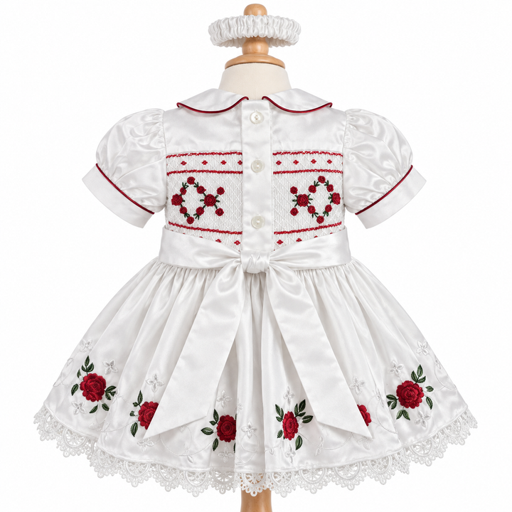 Ocean Baby Girls 'Snow Berry' Smocked Petticoat Layered Dress (NB-10Yrs)